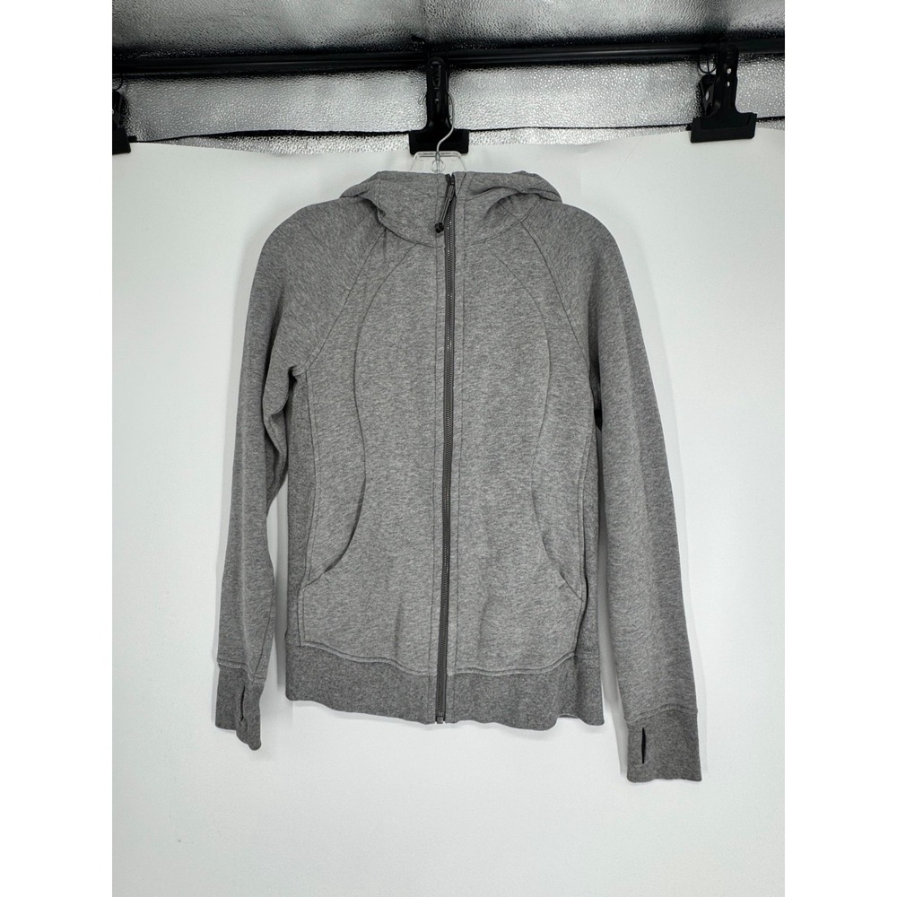 Lululemon Scuba Hoodie Cotton Fleece Full Zip Up Jacket Light Heathered Grey 6